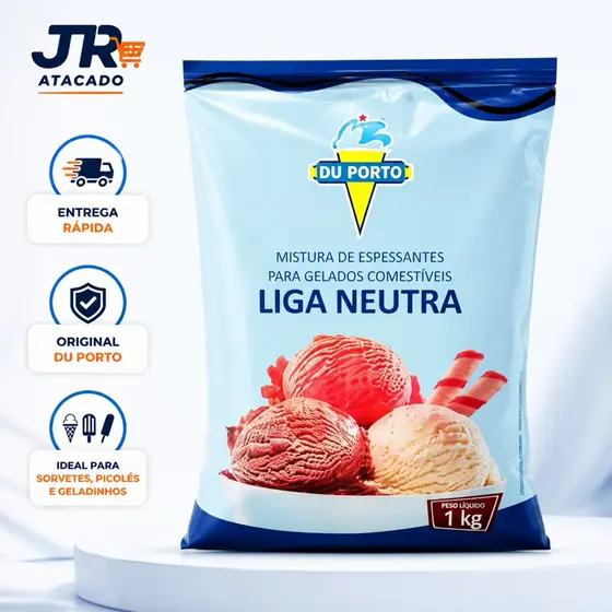 Liga Neutra Mistura De Espessantes Para Gelados Du Porto 1Kg Sorvetes, Geladinhos, Sobremesa Açaí
