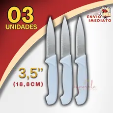 Kits Faca Faquinha 3,5" Para Cortar Descascar Legumes de Aço Inox Faquinha Pequena Descascadora Afiada