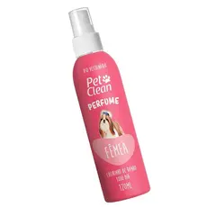 Pet Clean Perfume Femea 120mL Cachorro Gato Banho Tosa Pet