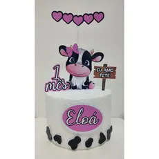 Topo /topper de bolo eu amo tetê personalizado (mêsversário )