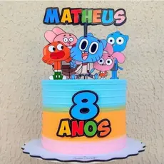 Topo/topper de bolo O incrível mundo de ganbull Personalizado