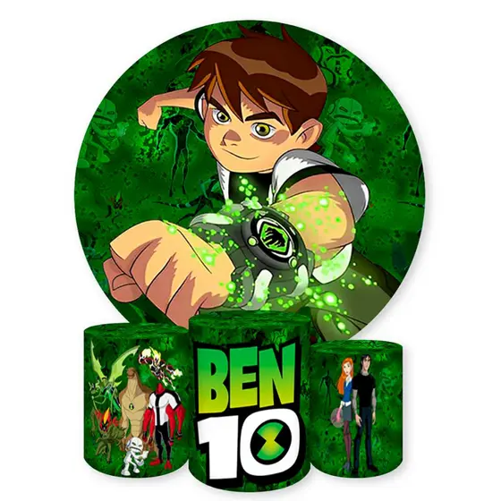 Capa de Painel Redondo + 3 Capas de Cilindro Sublimados Tema B. 10