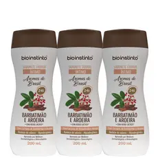 Kit 3 Sabonete Líquido Íntimo Barbatimão e Aroeira 200ml - Bio Instinto
