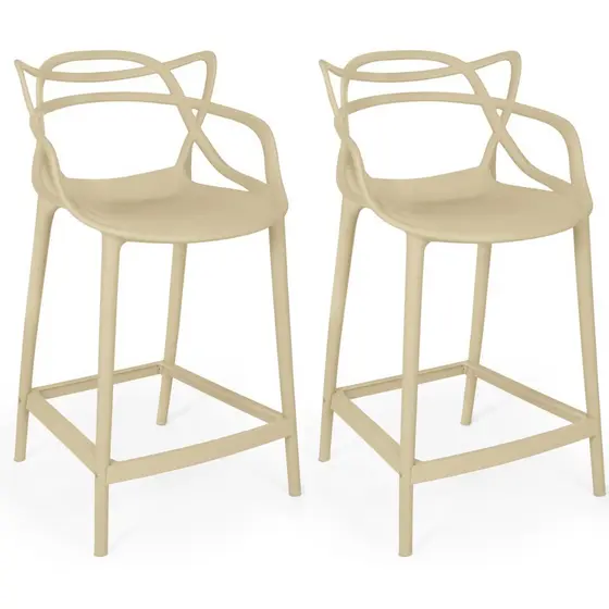 Kit 2 Banquetas Média Allegra 66cm Design Cozinha/Bancada