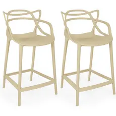 Kit 2 Banquetas Média Allegra 66cm Design Cozinha/Bancada