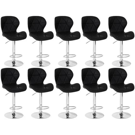 Kit 10 Banquetas Slim Estofada Giratória com Regulagem de Altura