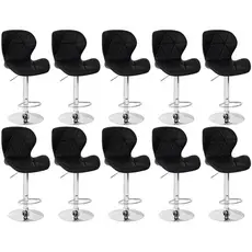 Kit 10 Banquetas Slim Estofada Giratória com Regulagem de Altura