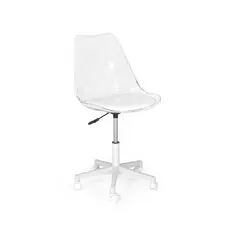 Cadeira Office Leda Acrílico Transparente Base Giratória