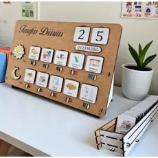 Tarefas diárias quadro lúdico infantil incentivo organização