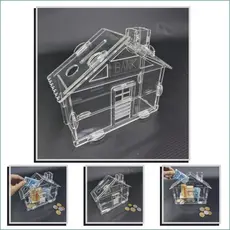 Cofre Guarda Dinheiro Woodbox Japones KAKEBO Casa Acrilico