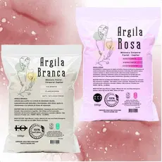 Argila Mascara Facial Branca 500g e Rosa 500g Hidratante SkinCare 100% Natural Skincare