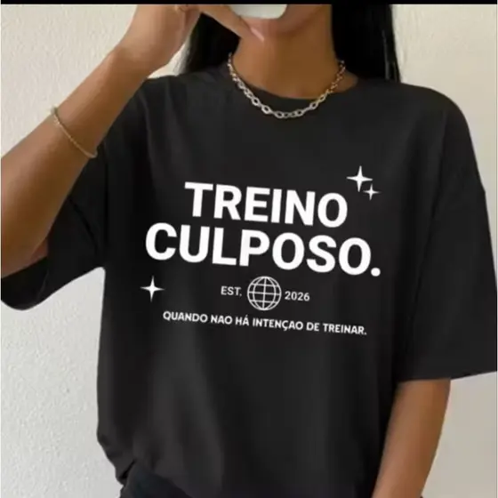 Camiseta Camisa Feminina Masculina 100% Algodão Treino Culposo Academia Musculação Treino Tendência Moda Básica