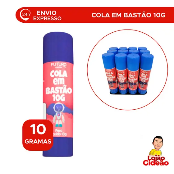 Cola Bastão 10Gr Pequena Uso Escolar Escritório Cabe no Bolso