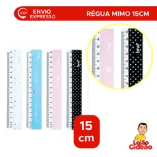 Régua Escolar Pequena 15 Cm De Plástico Resistente Cabe No Estojo