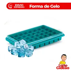 Forma Gelo Com Tampa Grande 40 Cubos Higiênica Colorida Resistente De Plastico