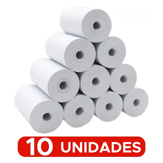 Kit Com 10 Bobinas Térmicas 80 mm × 40 m para Cupom Fiscal