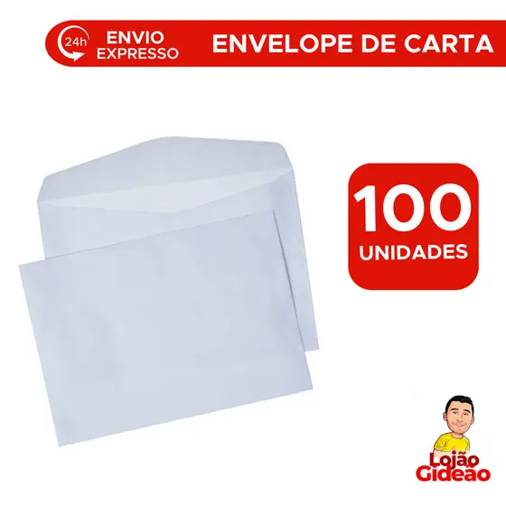 Kit Com 100 Envelopes Carta Branco 14×16 cm Ideal para Convites e Documento Escritório