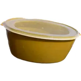 Marmita Bowl Pote Organizador Oval 1600ml Tampa Transparente Colorida