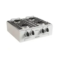 Fogão Cooktop de Mesa Portátil a Gás 4 Bocas Braslar Asiático Júnior Branco GLP