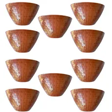 Vaso De Parede Rattan Jardim Horta Vertical 1 Litro Cerâmica Kit Com 10 Unidade