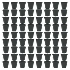 Kit Mini Vaso Pote 7 Decorativo - 150ml Plástico N7 Preto e Marrom Para Plantas e Flores Lembrancinha