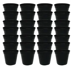 Kit 150 Vasos 80ml Suculentas Para Plantas na Cor Preta Pote 6 Mini Redondo