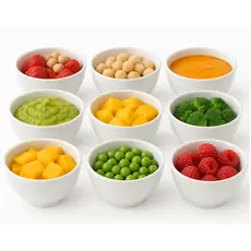 Kit de Tigelas Potes Plástico Bowl Sobremesa Sorvete Açai 350ml na cor Branca Livre de BPA