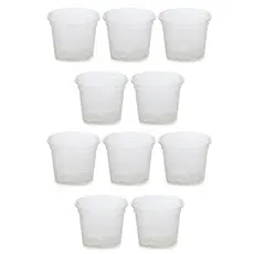 Kit 10 Vasos Transparentes Plástico Orquídea Adulta Pote 15