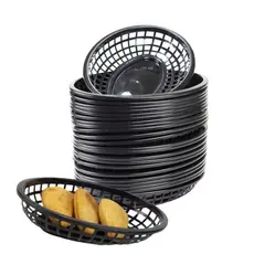 Kit Cestinha Organizadora Oval Para Servir Lanche Bar Pastelaria Fritas Porção