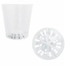 Kit 12 Vasos Para Orquídeas Com Cone Plástico Transparente Pote 12