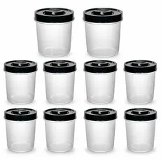 10 Potes Redondos 1 Litro Transparente - Vedação Segura, BPA Free, Versátil