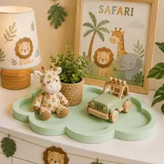 Bandeja Decorativa Nuvem Kit Higiene Bebe Decoração Mdf
