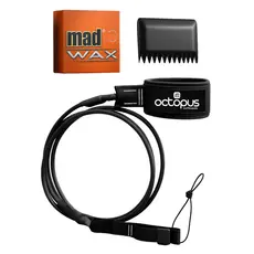 Strep Prancha Surf - Leash 2 Giradores Surf 6´ Competição + Parafina Surf + raspador