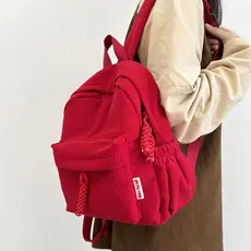 Mochila Veludo Pequena Feminina Estilosa Cor Sólida(sem chaveiro)[5805]