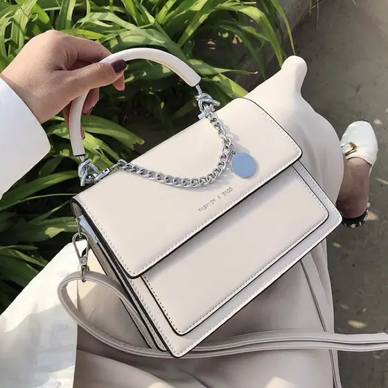 Bolsa transversal feminina moderna com corrente simples e de alta qualidade[1019]