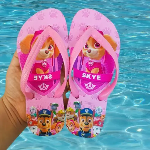 Sandalia Chinelo Infantil Menina Patrulha Canina Crianca Macia Confortavel Lançamento Verao