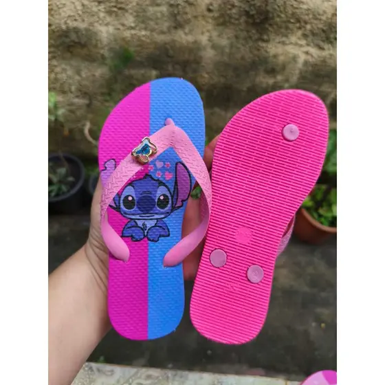 Chinelo Sandália de Dedo feminina infantil Menina Personagens Stitch Lilo Margarida Disney Confortável Lançamento
