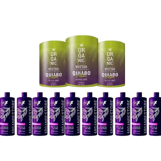 5 Kit Progressiva Argan Restore 1L cada + 3 Redutox Quiabo Açaí 1kg cada