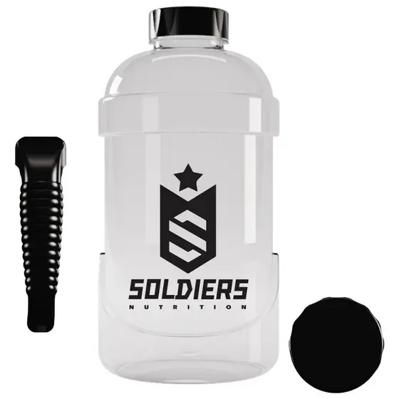 Galão de Água 1,8L Soldiers Nutrition Preto Acessório Academia Hidratação Esportiva 