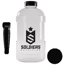 Galão de Água 1,8L Soldiers Nutrition Preto Acessório Academia Hidratação Esportiva 