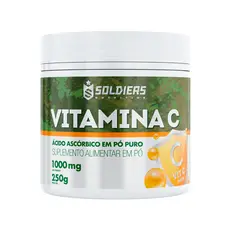 Vitamina C em Pó Ácido Ascórbico 250g 100% Pura Importada Soldiers Nutrition Multivitamínico Completo Saúde Imunidade