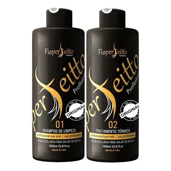 Kit Escova Progressiva Fio Perfeitto Professional FioPerfeitto 2x1litro