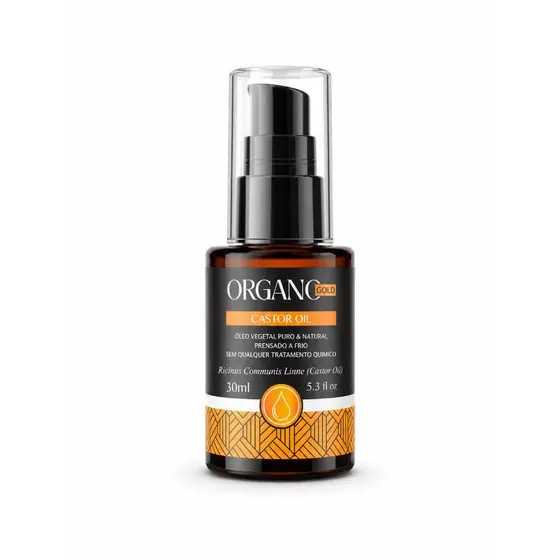 Castor Oil Óleo Vegetal - 100% Puro E Natural ORGANO GOLD LINHA PREMIUM 30ML
