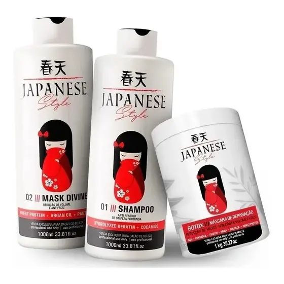 Escova Progressiva Japonesa 2x1000ml + Btox Japonesa MÁSCARA REPARAÇAO