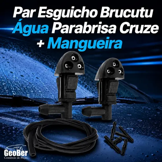 Par Esguicho Brucutu Agua Parabrisa Cruze Mangueira Adaptado