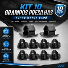 KIT 10 GRAMPOS PRESILHAS FORRO MANTA CAPO FIAT ARGO CRONOS TORO JEEP RENAGADE COMPASS