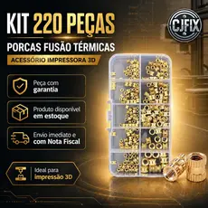 KIT 220 PEÇAS PORCAS FUSAO TERMICAS ACESSORIO IMPRESSORA 3D