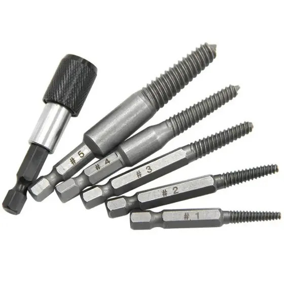 KIT 6 BROCA ROSCA FURADEIRA PARAFUSADEIRA EXTRATORA PARAFUSO