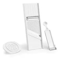 Kit Cortador Fatiador Dupla Face + Descascador e Boleador Para Legumes E Frutas