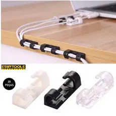 Kit 20 Clips Organizador Fixador Adesivo De Cabo Fios Parede